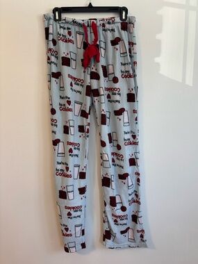 Cookies & Milk Lounge Pajama Pants Drawstring Fleece PJ Bottoms Ardene Sz Large